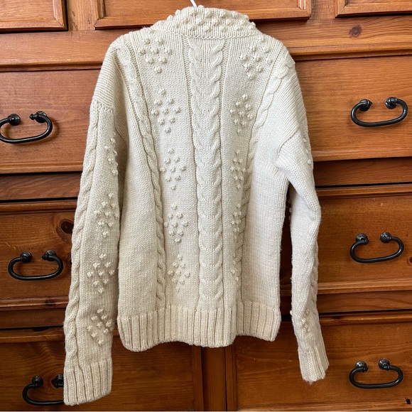 Vintage hand knit popcorn fisherman sweater - Picture 6 of 6